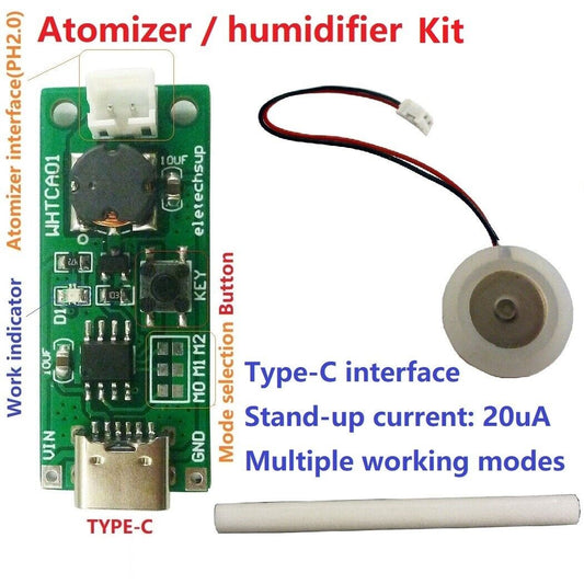 WHTCA01 TYPE-C USB Ultrasonic Atomizing Humidifier Module Fogger Mist Generator