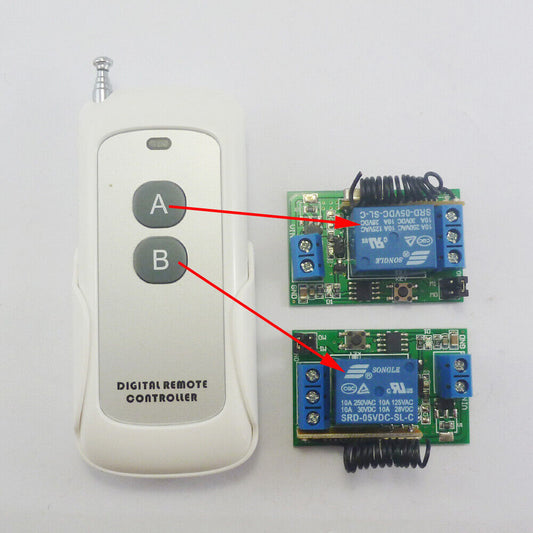 CE033A DC 12V 433mhz Delay Relay Receiver Pt2262 Module 2 Buttons EV1527 Remote Control