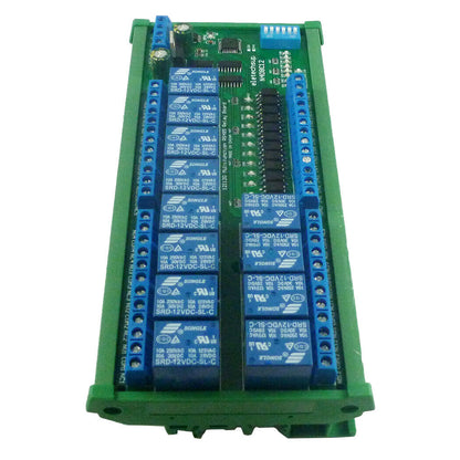 N4D8C12 12ch Digital IO UART RS485 Relay Module Modbus RTU DIN35 C45 Rail Box PLC PTZ