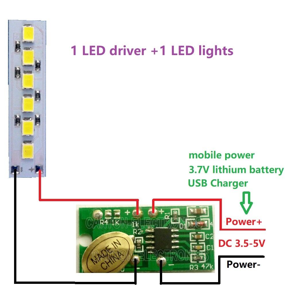DC 1.2W White LED light or 1x 3.5-5V 2A Touch Switch LED Driver Controller