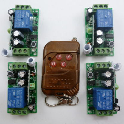 AK029 1PCS Wireless Key Fob 4PCS DC12V 1 Chanel Receiver Relay Modules 433.92MHZ