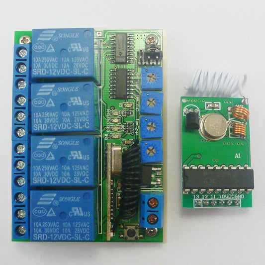 RF22A04 PT2262 Transmitter Control Delay Relay Receiver Kits RF Wireless Lamp LED Motor