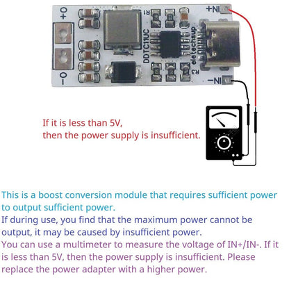 DDTC11UC 3.5A USB C TYPE-C to DC 6V 8.4V 9V 12V Step-Up DC-DC Boost Converter Power Suppl