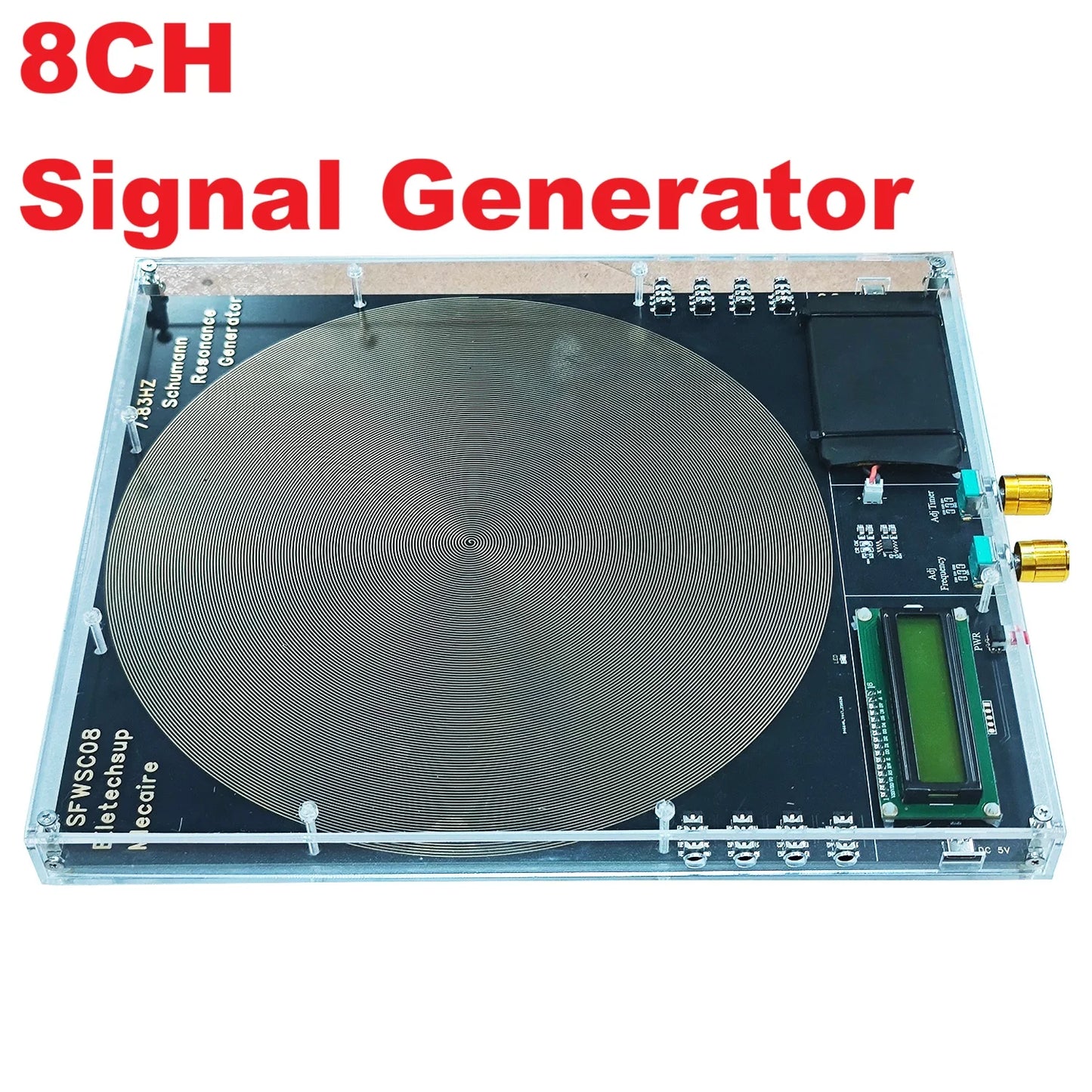SFWSC08 8CH 250MM Large 25 Frequencies Sequential Output 7.83Hz Battery power Schumann Resonances Generator