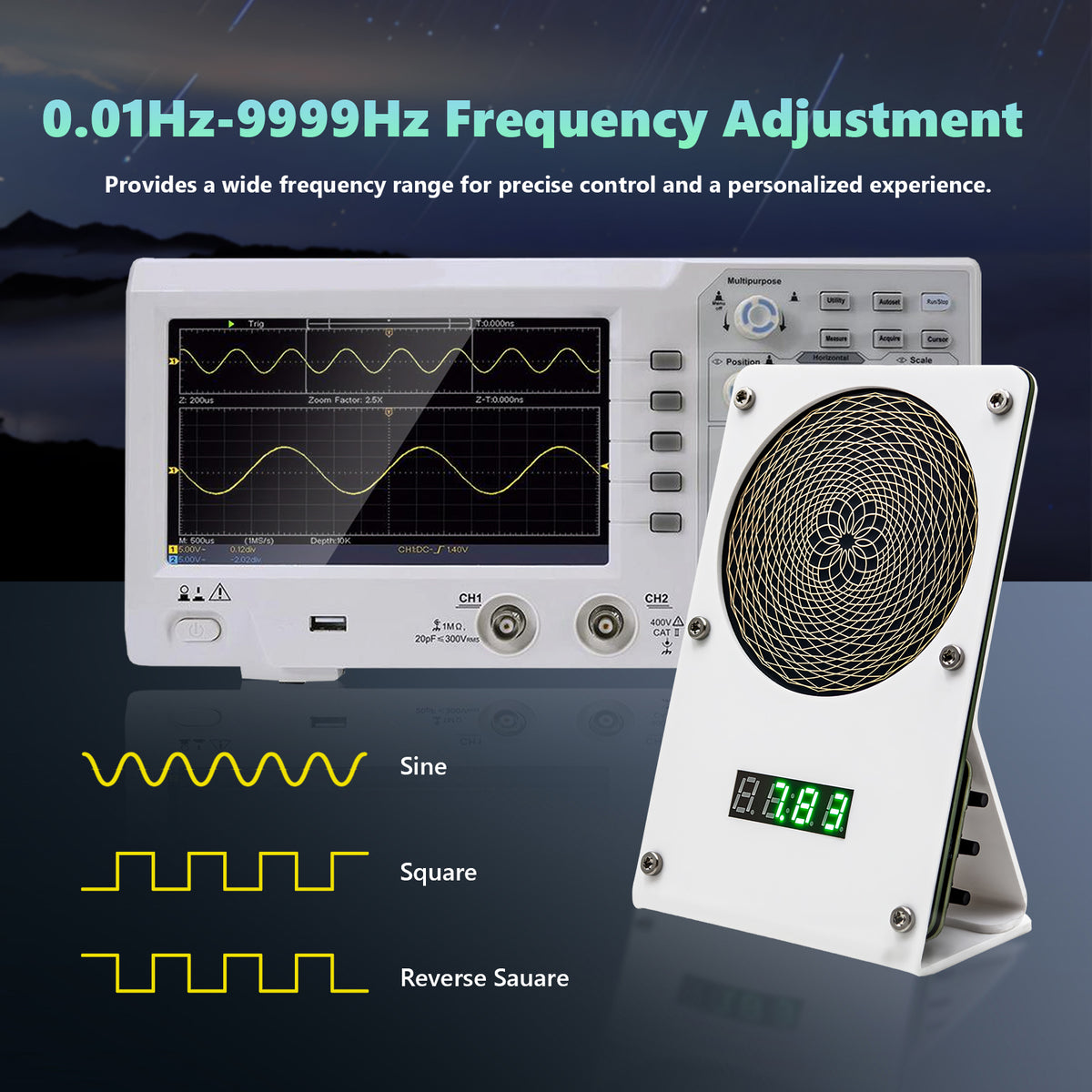 SMDTD16 Desktop Vertical Schumann Resonance Generator Adjustable 7.83 O.O1hz-9999hz Grounding Frequency Earth Frequency
