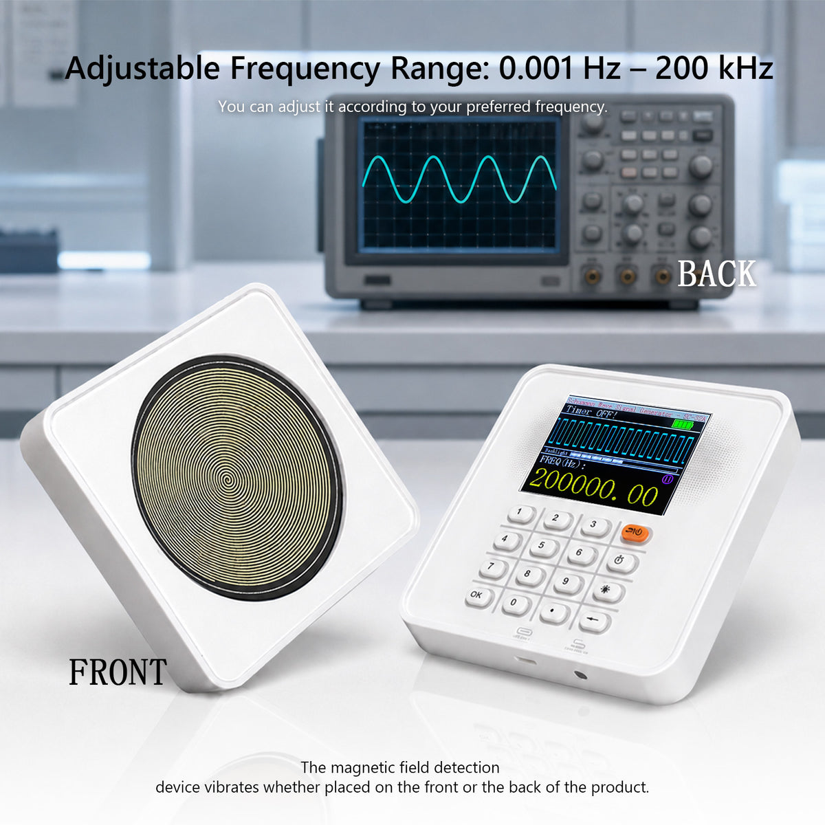 Schumann Resonance Generator Portable Adjustable Rechargeable Battery power 0.01Hz-200kHz Frequency Generator Timer USB-C Rechargeable SC-32A