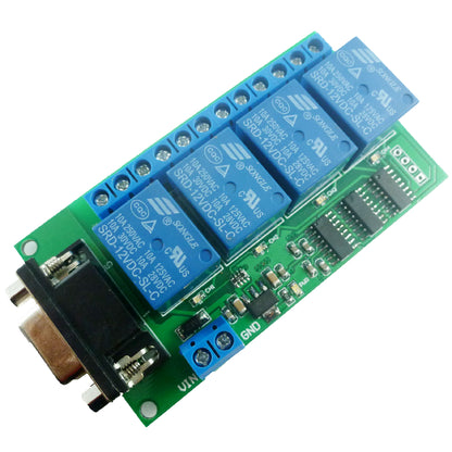 CE039 4 Channel RS232 Serial Relay Board 12V DC USB UART Remote Switch Controller For Smart Home Car Alarm Farm Equipment