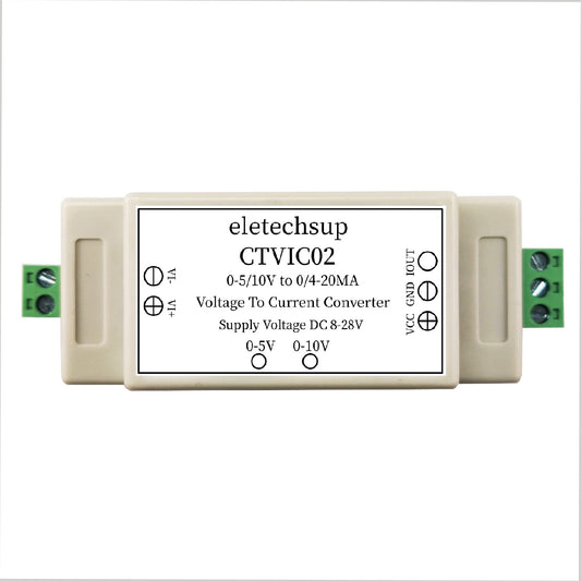 CTVIC02 Industrial Grade Voltage to Current Transmitter 0-5V/0-10V to 4-20mA/0-20mA V/I Linear Converter DAC to Current Din Rail Shell
