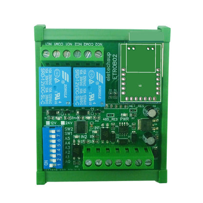 ETROA01 ETROB02 DC 12V/24V 1-2Ch DIN35 Rail RS485/Ethernet Modbus RTU Relay Board