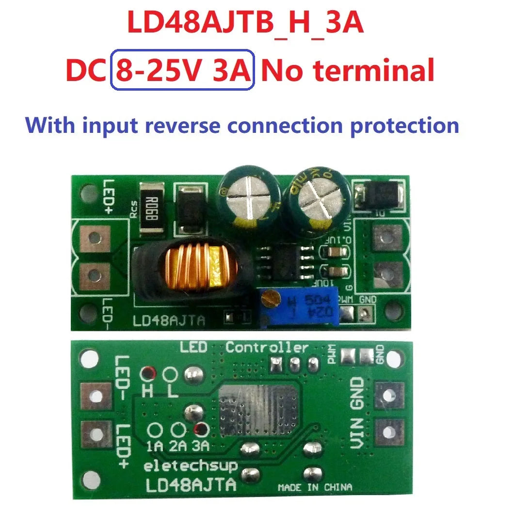 LD48AJTA 72W 1-3A DC 6V 9V 12V 24V 36V 48V Adjustable Constant Current LED Driver Module MCU IO PWM Controller Board