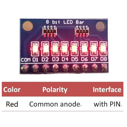 DM41A08 DM41B08 3.3V 5V 8 Bit Blue/Red Common anode/cathode LED indicator Module diy kit for Arduiuo  4 nodemcu