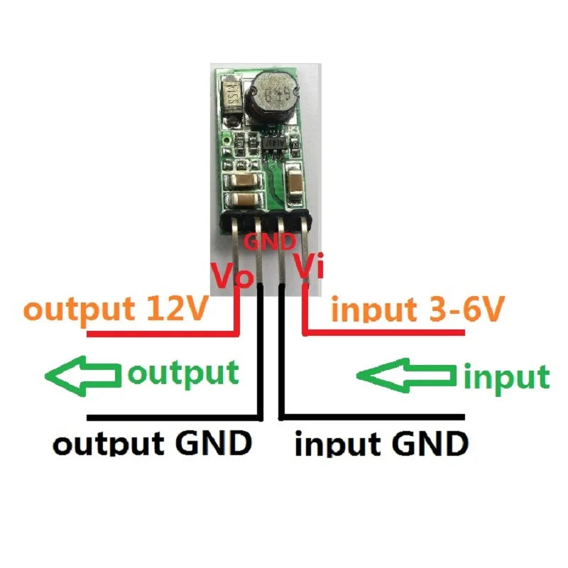 2pcs dc dc converter step up boost module 5v to 12v for Arduiuo Breadboard Relay LED 315M 433M Wireless remote control