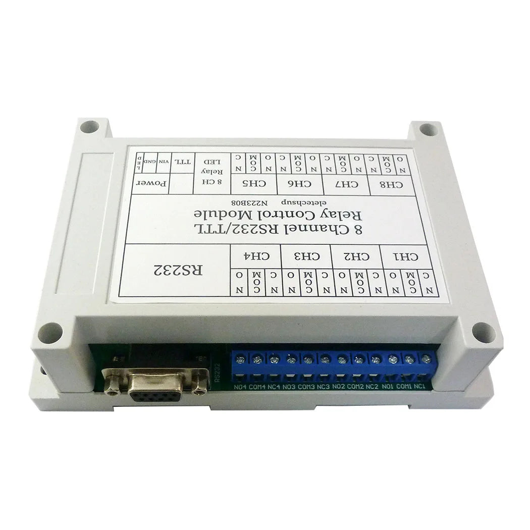 N223B08 8CH DC 12V RS232 Relay Module Serial port Remote Control Switch for PLC PLC IO expansion Board