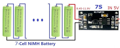 NIUP11TA 1-8s 1.2V-9.6V NiMH NiCd Rechargeable Battery Charger Charging Module Board Input DC 5V