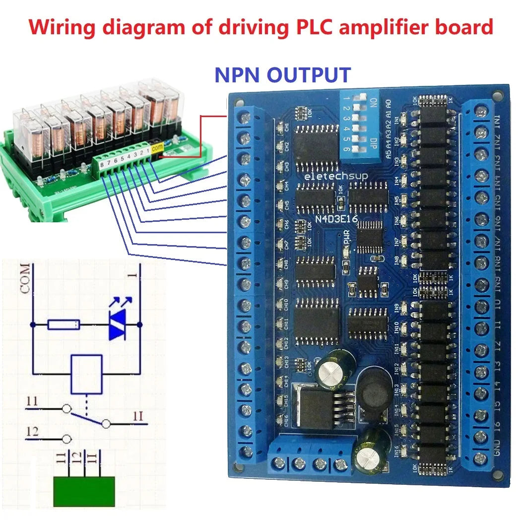 N4D3E16 DC 12V 24V 16 Input 16 Output RS485 Remote Control Switch PLC IO expansion Board 03 06 16 Modbus RTU Module
