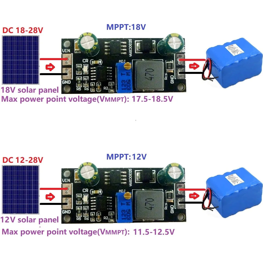 SD30CRMA MPPT 1A 3.2V 3.7V 3.8V 7.4V 11.1V 14.8V Lithium Battery Charger Module for 9V 12V 18V Solar panels