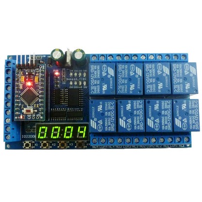 IO22D08 8ch DC 12V Pro mini Relay Shield Module PLC Board for Arduiuo  MEGE2560 Delay Self-locking Interlock Timer Switch