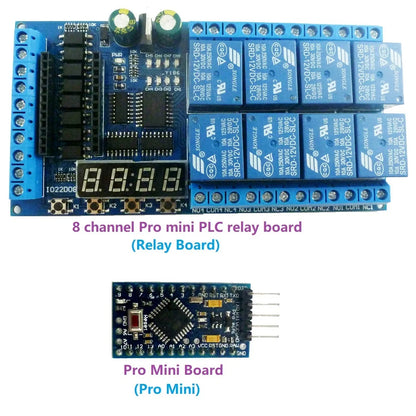 IO22D08 8ch DC 12V Pro mini Relay Shield Module PLC Board for Arduiuo  MEGE2560 Delay Self-locking Interlock Timer Switch