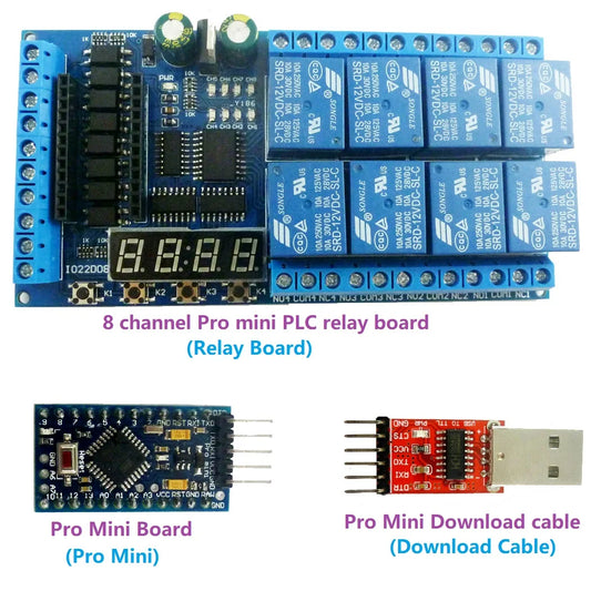 IO22D08 8ch DC 12V Pro mini Relay Shield Module PLC Board for Arduiuo  MEGE2560 Delay Self-locking Interlock Timer Switch