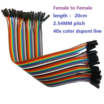 TB028 40 Roots 1 Row Colourful Wire Jumper Wire 2.54mm 1P-1P Compatible-Dupont Cable for Arduiuo  MEGA PRO MINI FPGA CPLD