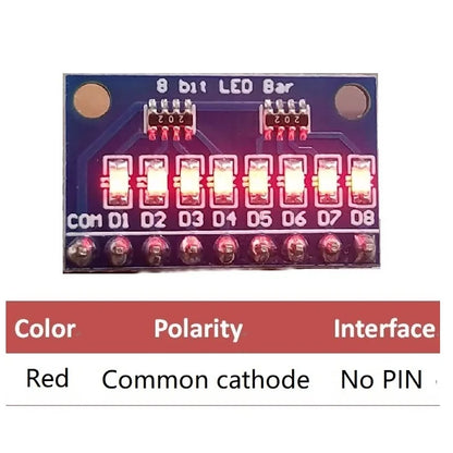 DM41A08 DM41B08 3.3V 5V 8 Bit Blue/Red Common anode/cathode LED indicator Module diy kit for Arduiuo  4 nodemcu