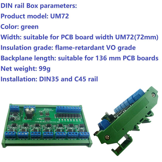 R4M8A08 5A DC 6-24V 8I8O Multifunction Modbus RTU MOSFET Module Support 03 06 16 Function Code RS485 Switch Control Board DIN35 Rail Box