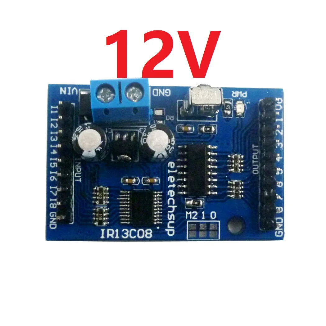 IR13C08 8CH DC 5V 12V Multi-function IR infrared remote control module Delay Self-locking VS1838 Receiver decoder for Relay Switch Board