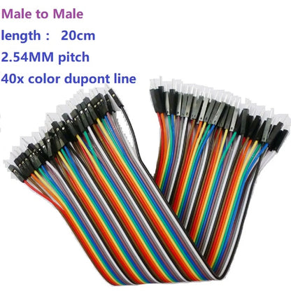 TB028 40 Roots 1 Row Colourful Wire Jumper Wire 2.54mm 1P-1P Compatible-Dupont Cable for Arduiuo  MEGA PRO MINI FPGA CPLD