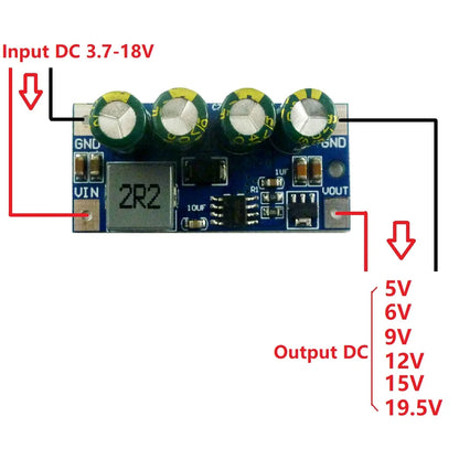 DD0424TA 5A high-power DC DC Converter Step-Up Module DC 3.7V 4.2V 7.5V 8V 9V 10V 14.8V to 5V 6V 9V 12V 15V 19.5V Voltage Boost Board