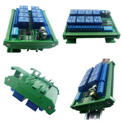 R4D8A08 DC 12V 8 Ch RS485 Relay Board Modbus RTU UART Remote Control Switch DIN35 Rail Box for PLC Automation control