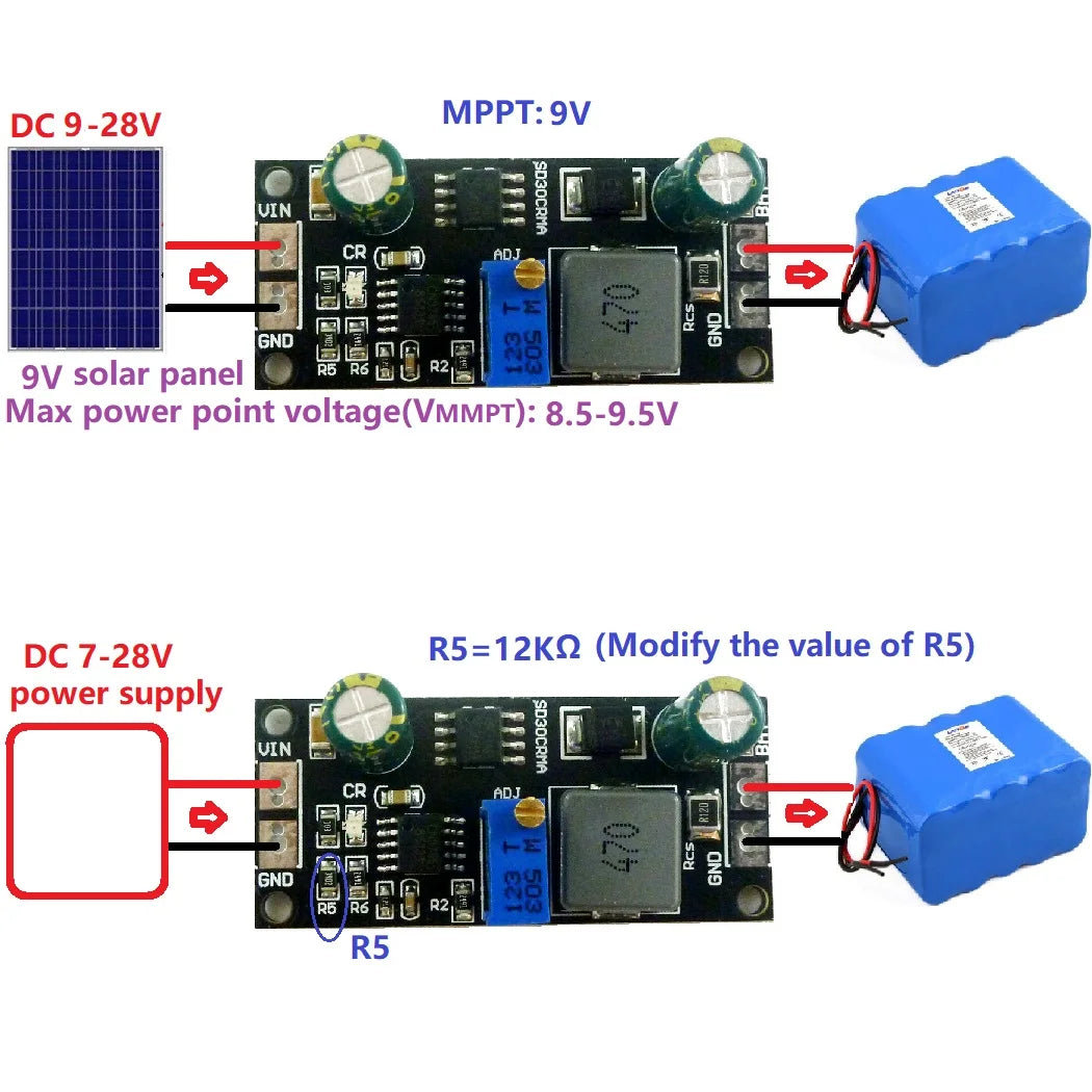 SD30CRMA MPPT 1A 3.2V 3.7V 3.8V 7.4V 11.1V 14.8V Lithium Battery Charger Module for 9V 12V 18V Solar panels