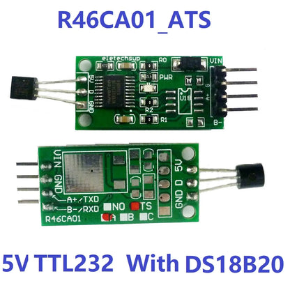 R46CA01 DS18B20 RS485 RS232 TTL Com UART Temperature Acquisition Sensor Modbus RTU for Arduiuo PC PLC MCU