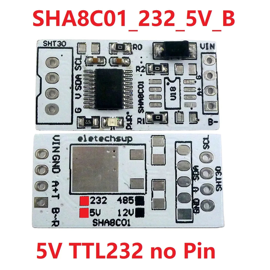 SHA8C01 -40-125Celsius  0-100%RH SHT30 SHT3X RS485 TTL232 Modbus Rtu Digital Temperature and Humidity Sensor Module