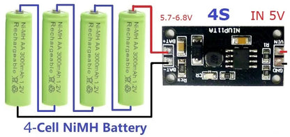 NIUP11TA 1-8s 1.2V-9.6V NiMH NiCd Rechargeable Battery Charger Charging Module Board Input DC 5V