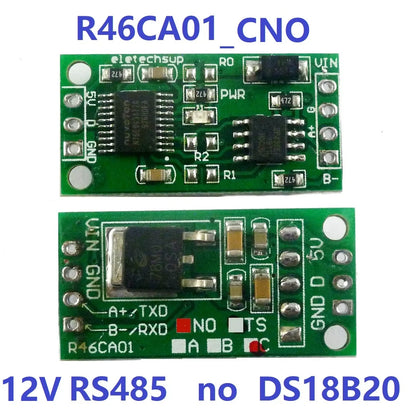 R46CA01 DS18B20 RS485 RS232 TTL Com UART Temperature Acquisition Sensor Modbus RTU for Arduiuo PC PLC MCU