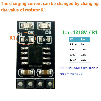 LIFECRMA Dedicated 3.2V LiFePO4 Battery Charger Module  3.6V 1A CV/ CC wtih Overvoltage Protection Automatic Recharge Low-Power Sleep Mod