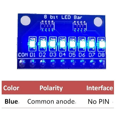 DM41A08 DM41B08 3.3V 5V 8 Bit Blue/Red Common anode/cathode LED indicator Module diy kit for Arduiuo  4 nodemcu