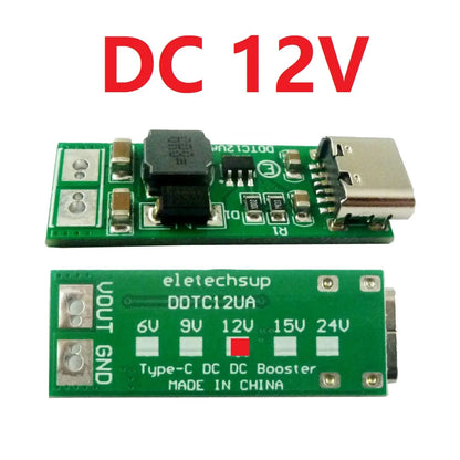 DDTC12UA 9W mini Type-C Female USB DC 5V to  6V 9V 12V 15V 24V DC DC Boost Converter PWM PFM Module for LED MCU diy electronic kit