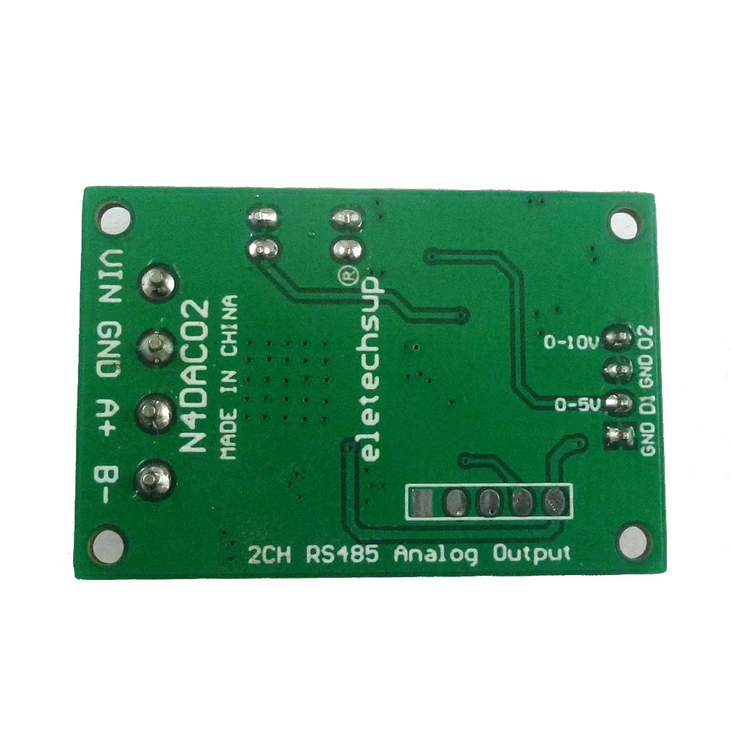 N4DAC02 DC 12V 0-5V 0-10V Voltage Signal Generator DAC Converter Module RS485 Modbus RTU for PLC Measuring Instruments