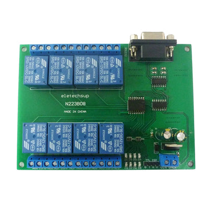 N223B08 8CH DC 12V RS232 Relay Module Serial port Remote Control Switch for PLC PLC IO expansion Board