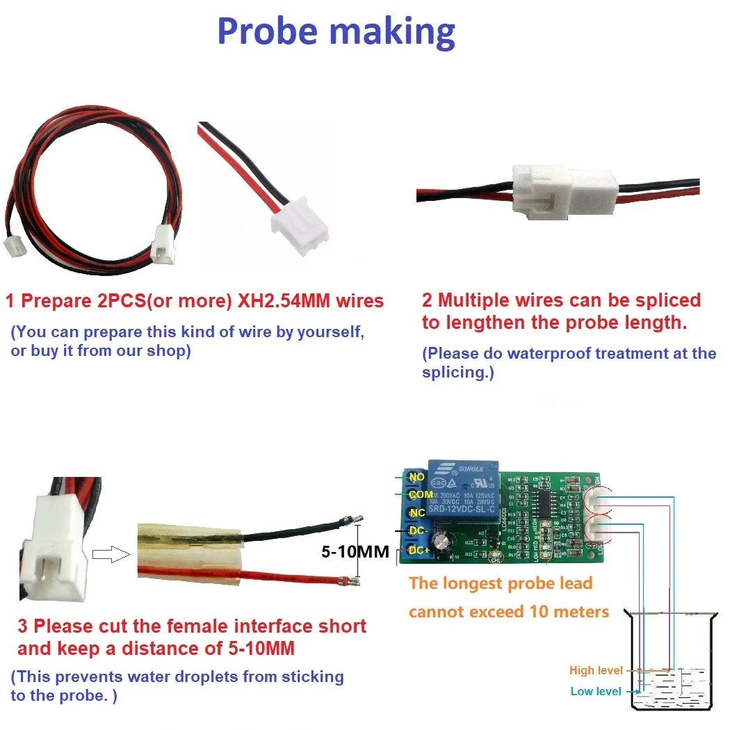 LC66C01 DC 12V Fish tank Aquarium automatic supply controller Water Level Sensor Solenoid High Mid Low level LED indicator Board