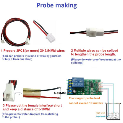 LC66C01 DC 12V Fish tank Aquarium automatic supply controller Water Level Sensor Solenoid High Mid Low level LED indicator Board