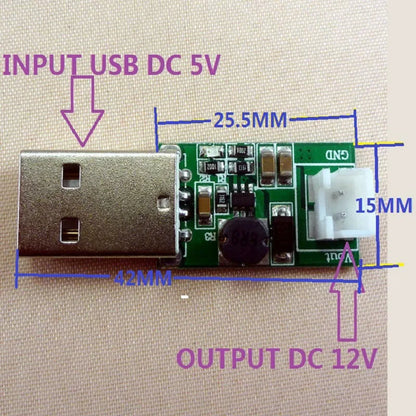 DC-DC Converter USB to xh2.54 2p Cable Step Up Boost Module DC 5V to 12V Power Supply Solar charger