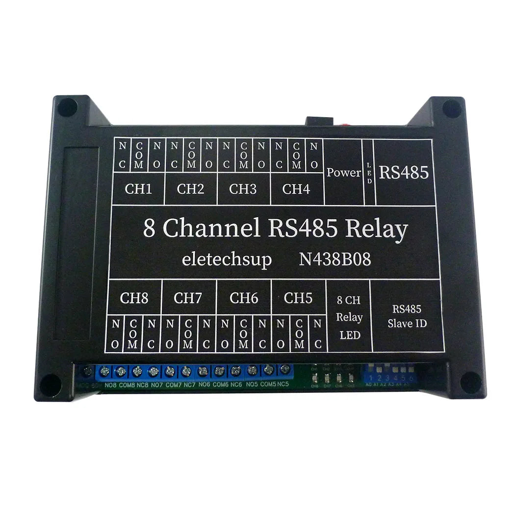 N438B08 DC 12V 8Ch RS485 Bus Modbus RTU Relay Module with TVS protected