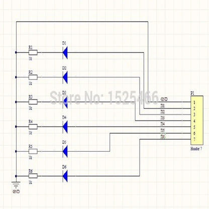 Universal 3V~12V 6bit Green LED Board Module for Breadboard 3d printer  MEGA2560 DUE FPGA CPLD PIC AVR STM32 ARM MSP430 MCU
