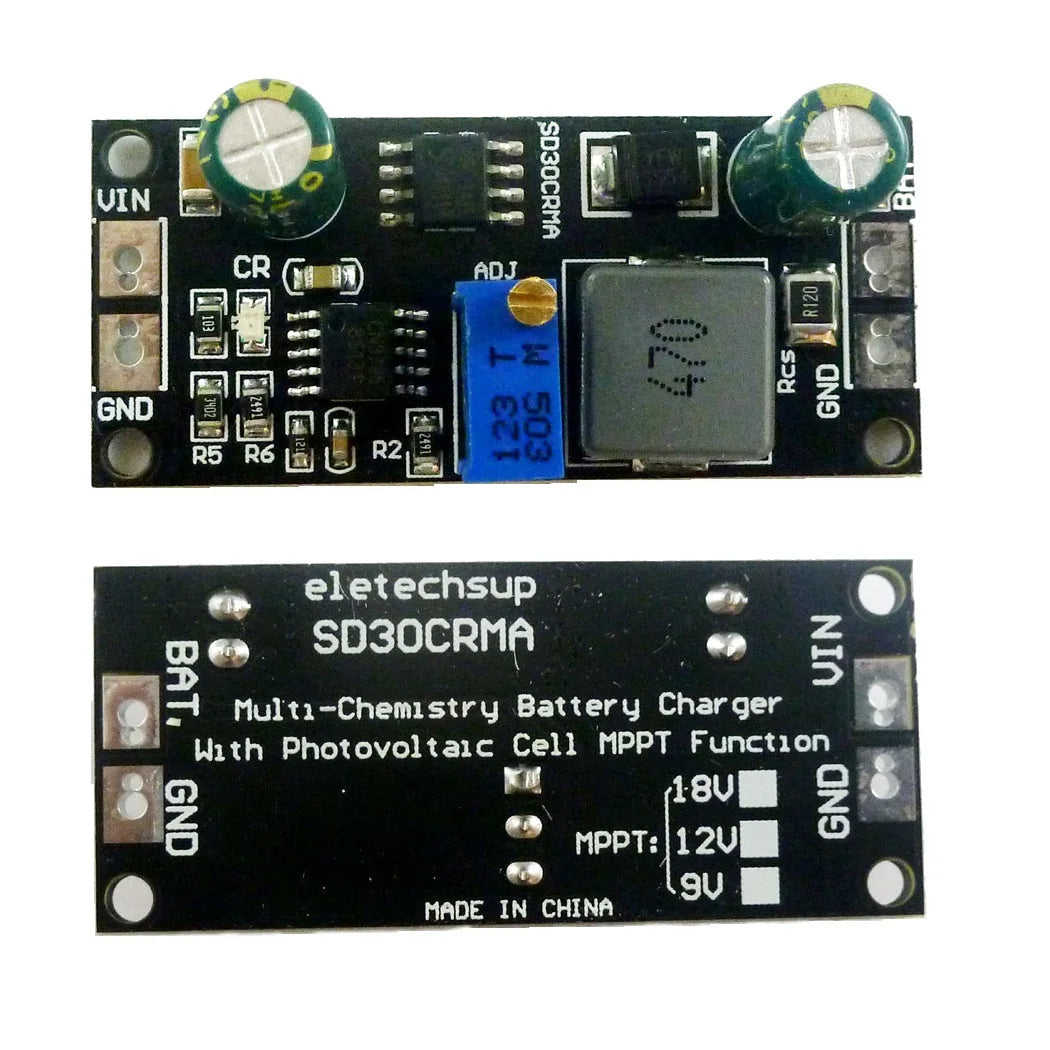 SD30CRMA MPPT 1A 3.2V 3.7V 3.8V 7.4V 11.1V 14.8V Lithium Battery Charger Module for 9V 12V 18V Solar panels