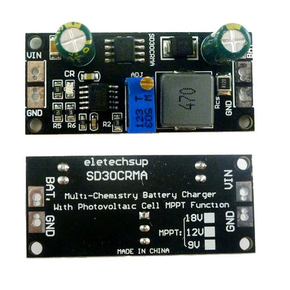 SD30CRMA MPPT 1A 3.2V 3.7V 3.8V 7.4V 11.1V 14.8V Lithium Battery Charger Module for 9V 12V 18V Solar panels