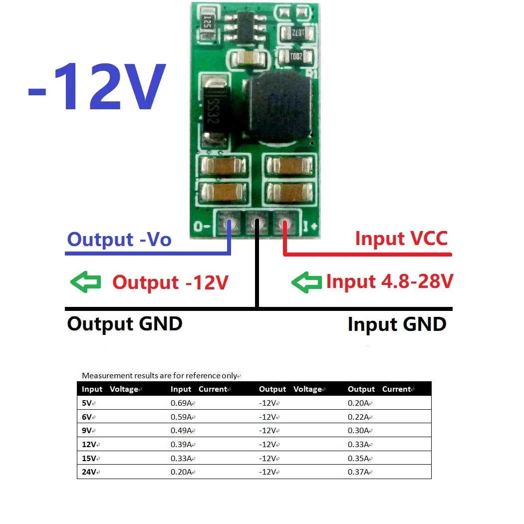 DDUB12NA mini 3W 5V 6V 9V 12V 15V 24V to -5V -10V -12V-15V  Positive to Negative Voltage DC DC Boost-Buck Converter Board for ADC LCD OP