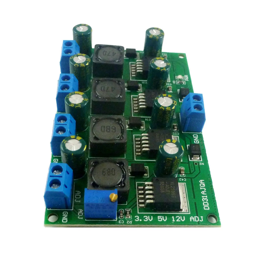 DD31AJQA 3A 4 Channels Multiple Switching Power Supply Module 3.3V 5V 12V ADJ Adjustable Output  DC DC Step-Down Buck Converter Board