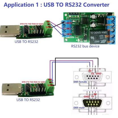 UD67A01 3 in 1 USB TO RS232 TTL232 Pro Mini Download cable Serial ports CH340 Converter Board Industrial grade IC SP232